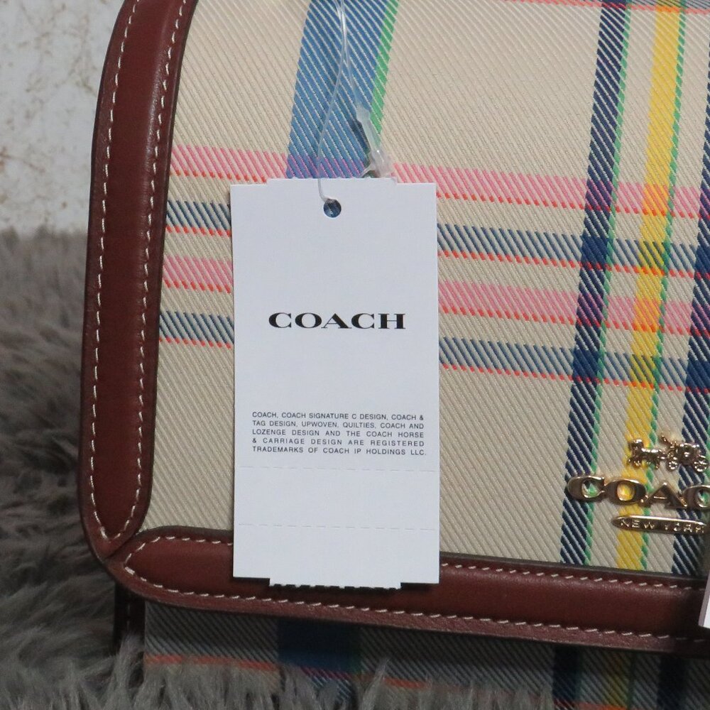 Coach Canvas Plaid Klare Crossbody (Dark Natural) - Picture 6 of 6